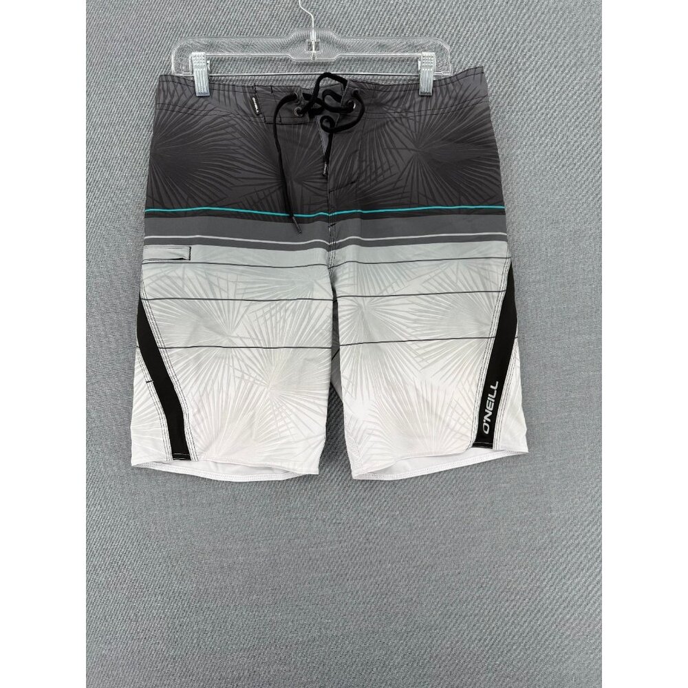 O'Neill Superfreak Board Shorts Mens 31 8" Beach Swim Trunks Stripe Drawstring